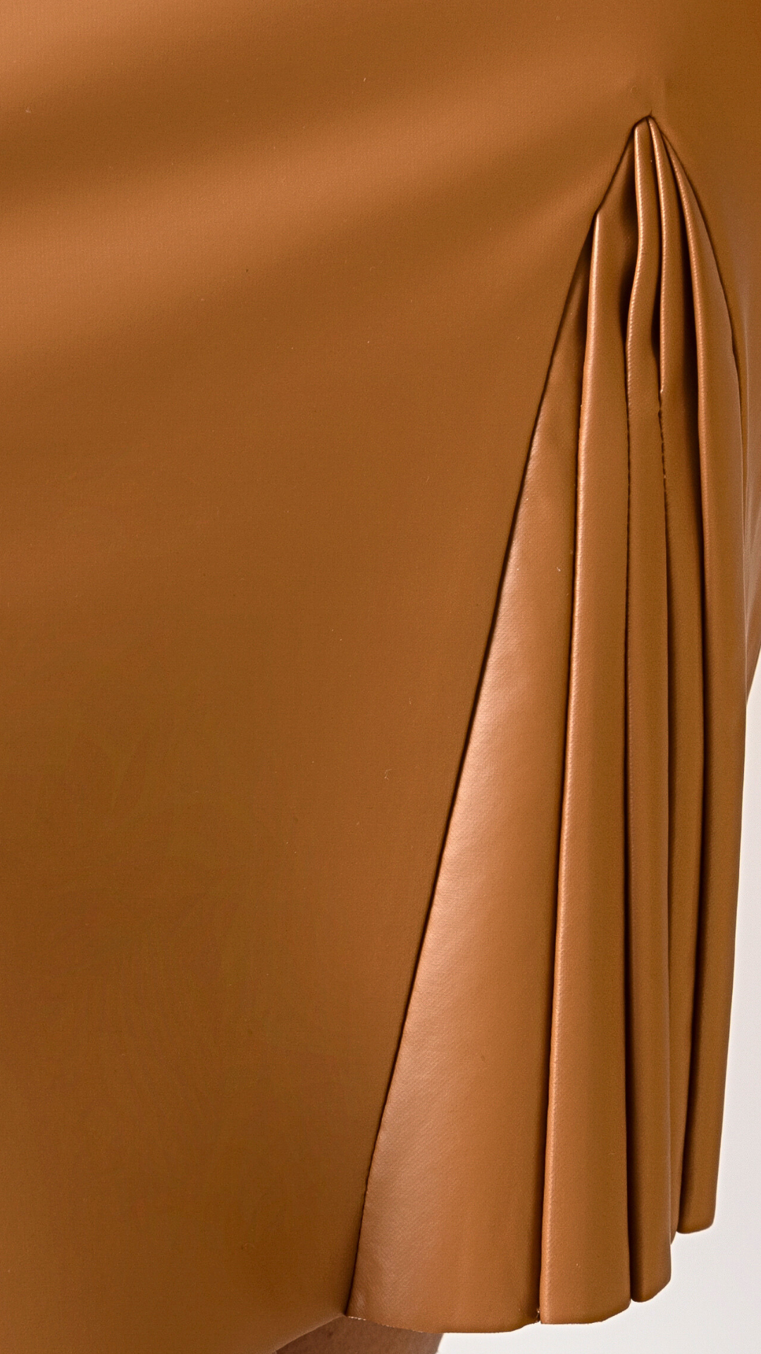Vegan Leather Stretchable Brown Skirt