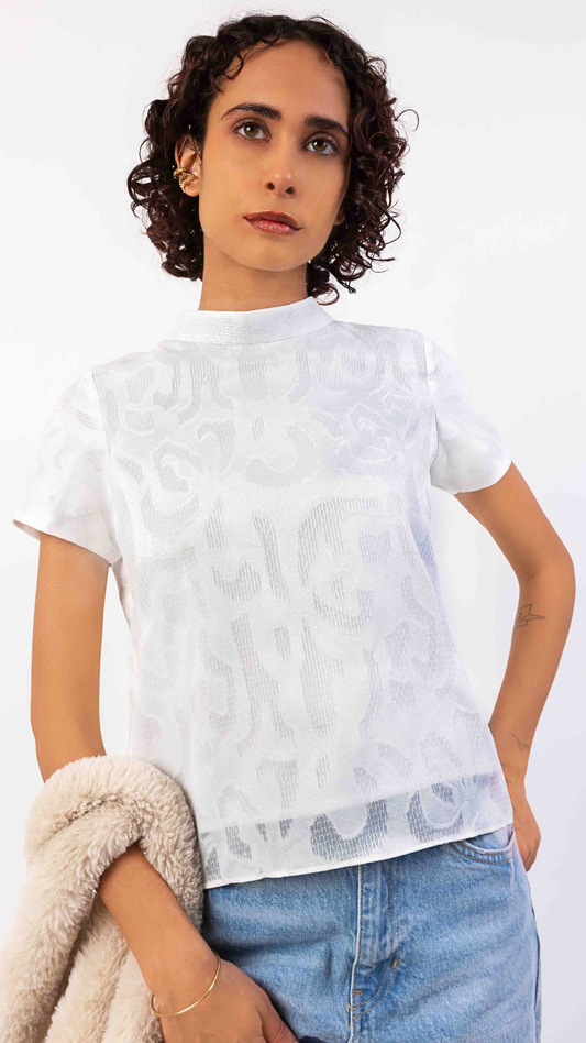 100% Cotton White Designer T-Shirt